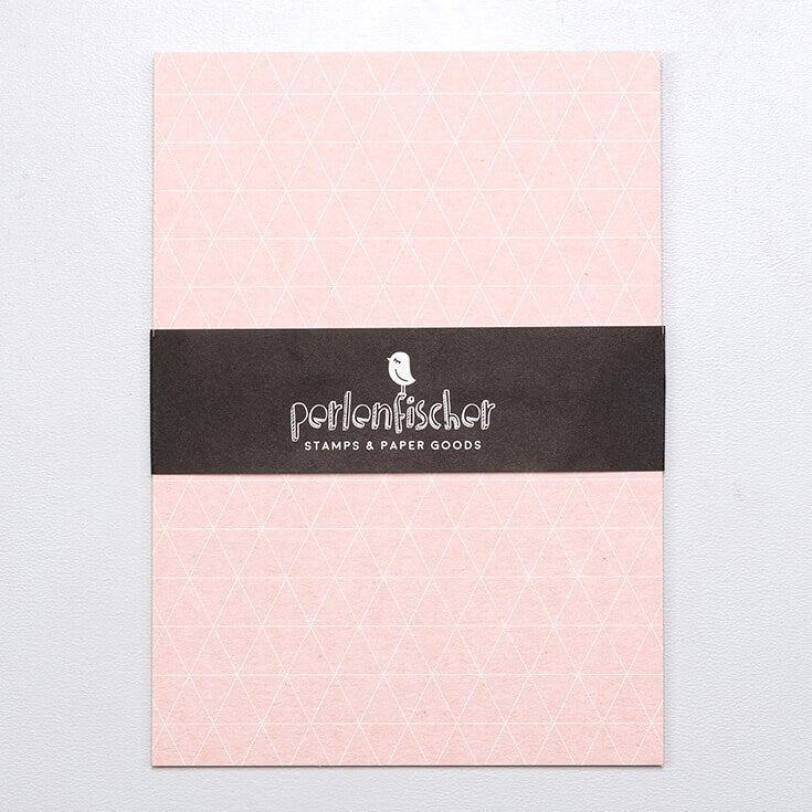 5 Postcards | Grid diamonds pink