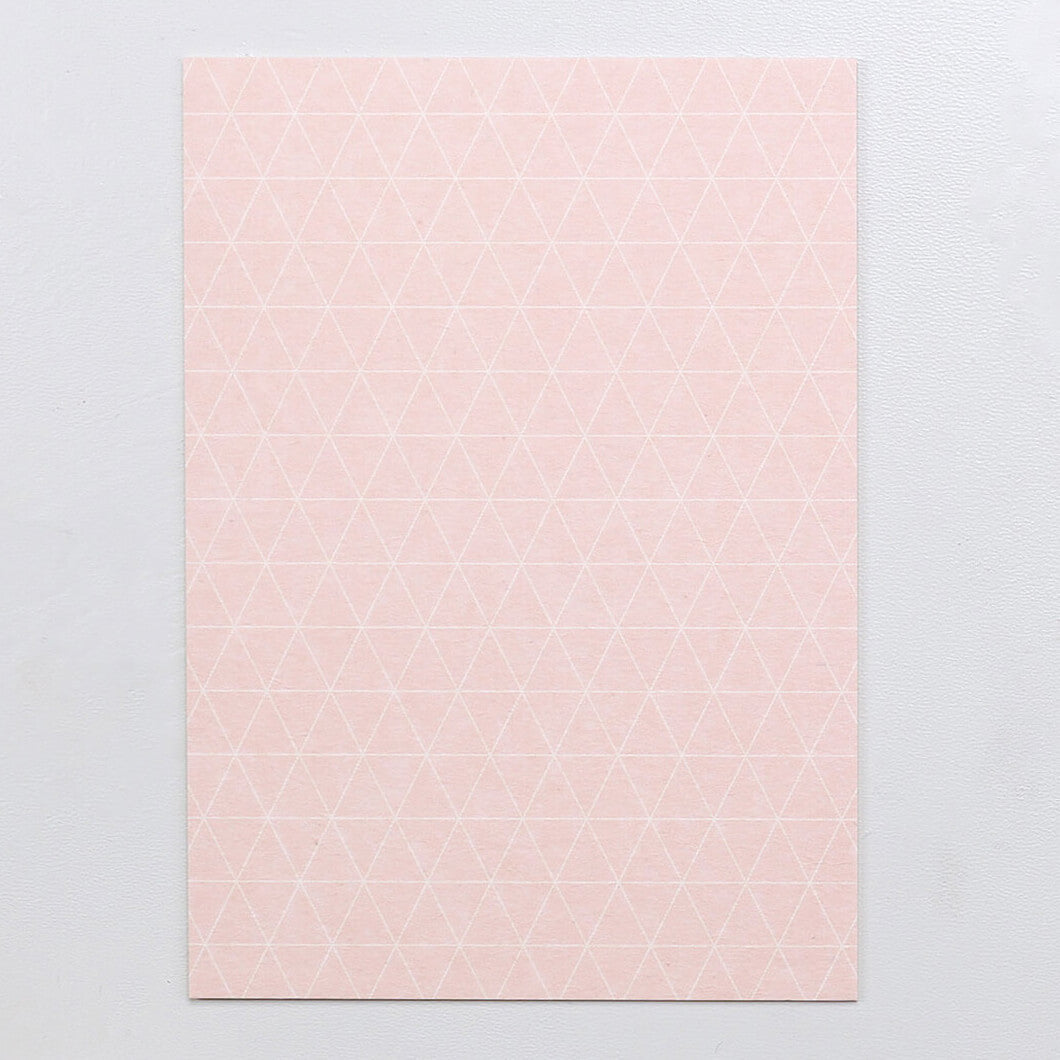 5 Postcards | Grid diamonds pink