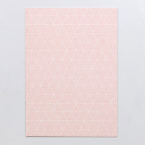 5 Postcards | Grid diamonds pink