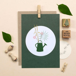 5 Postcards | Dot dark green 