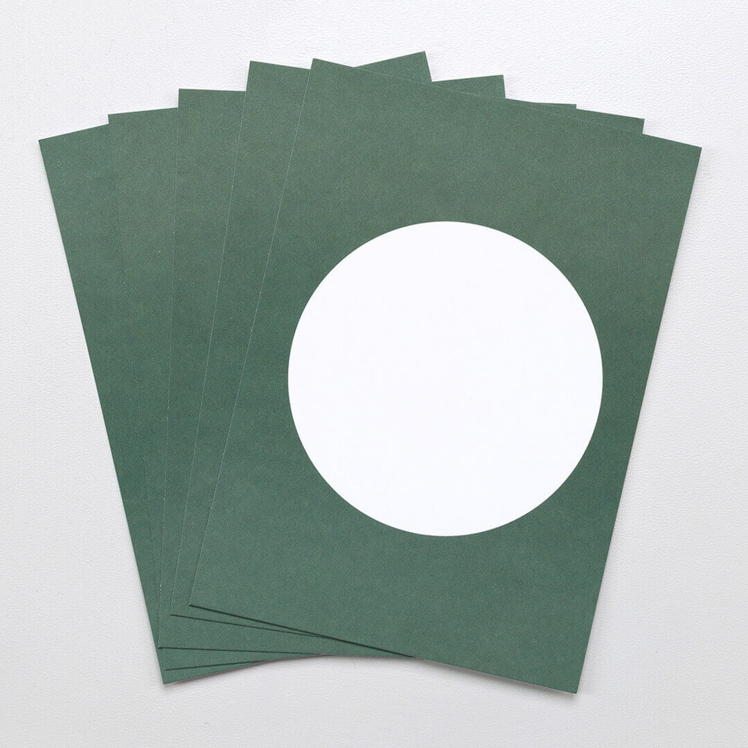 5 Postcards | Dot dark green 