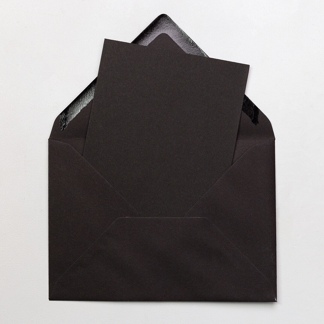 5 Klappkarten mit Umschlag | Schwarz