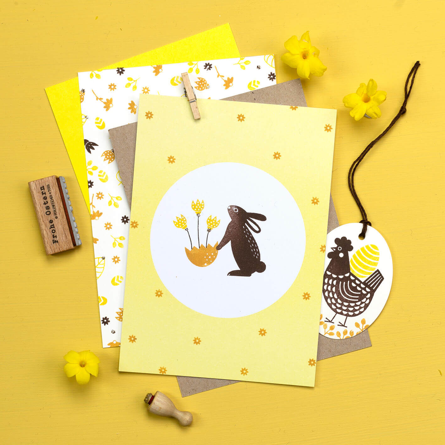 5 Postcards | Dot Soft lemon 