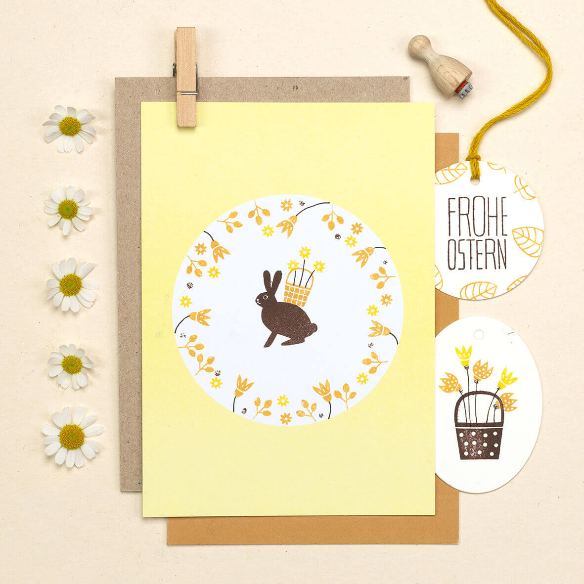 5 Postcards | Dot Soft lemon 