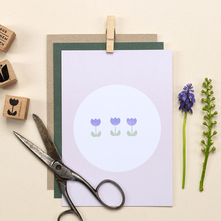 5 Postcards | Dot Soft lavender 