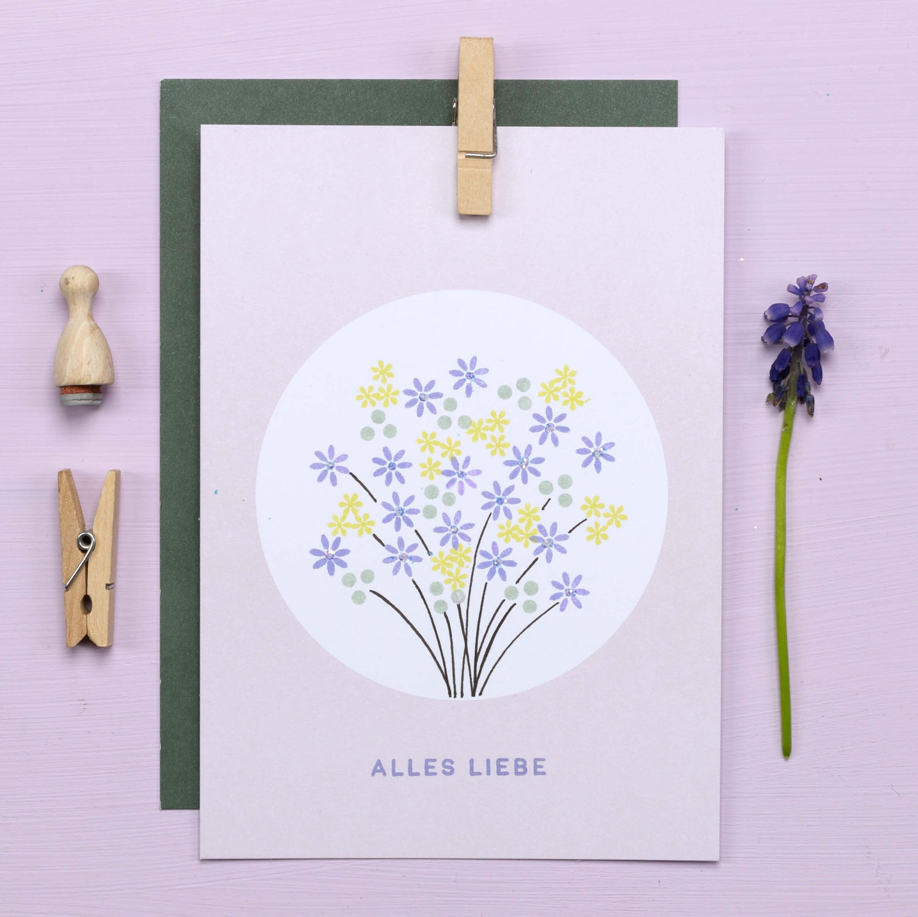 5 Postcards | Dot Soft lavender 