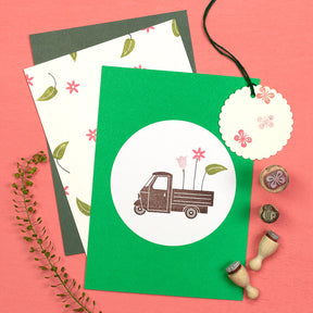 5 Postcards | Dot Grass green