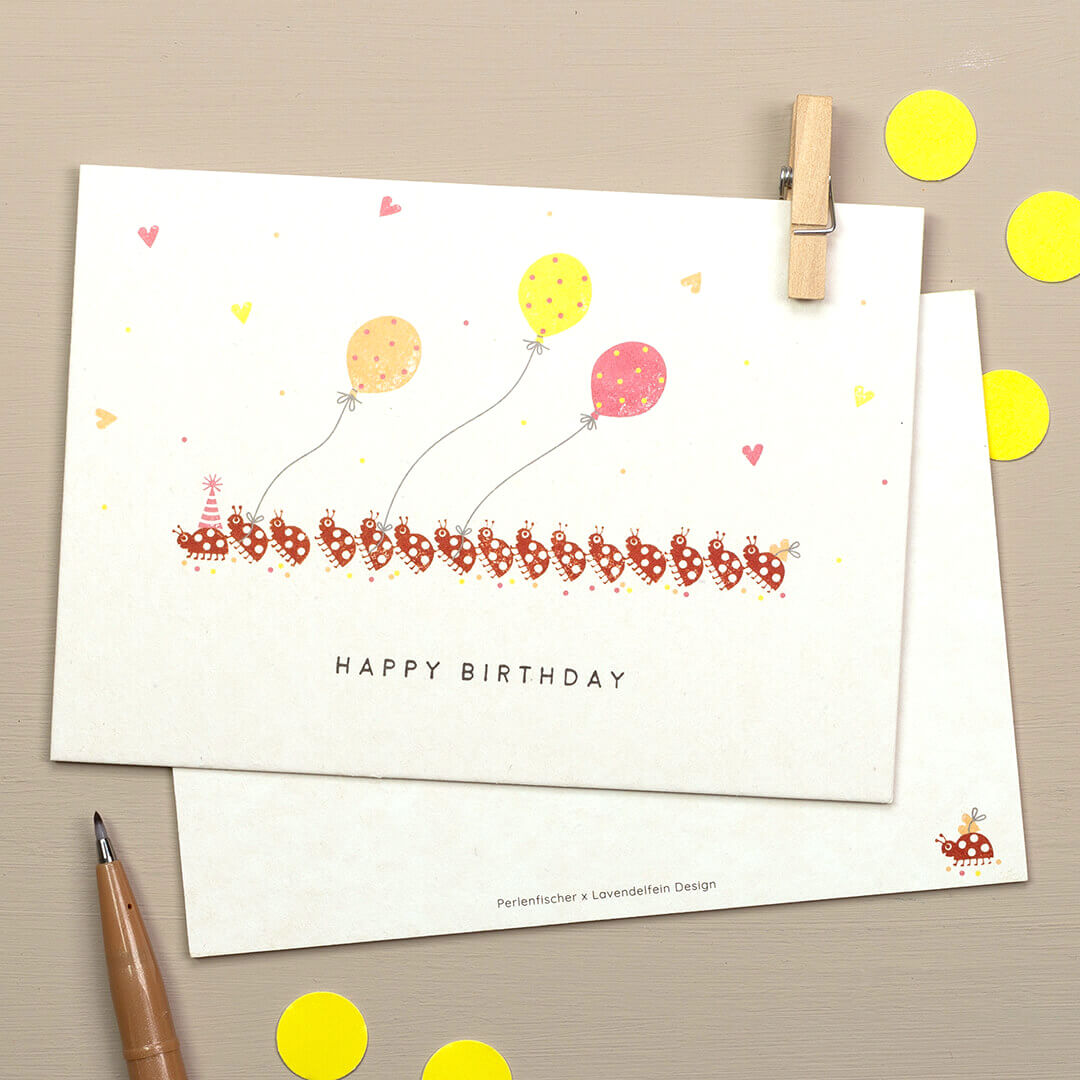 Perlenfischer x Lavendelfein Design Greeting card | Beetle polonaise