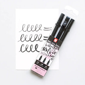 Sakura Brush Pens | Black (Set of 3)