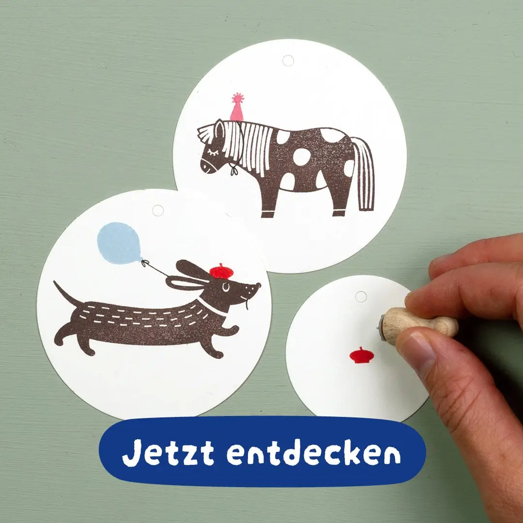 Stempel kinder Kinderstempel stempel tiere stempel pony stempel dackel stempel geburtstag geburtstagskarte stempeln Einladungskarte stempeln stempel luftballon