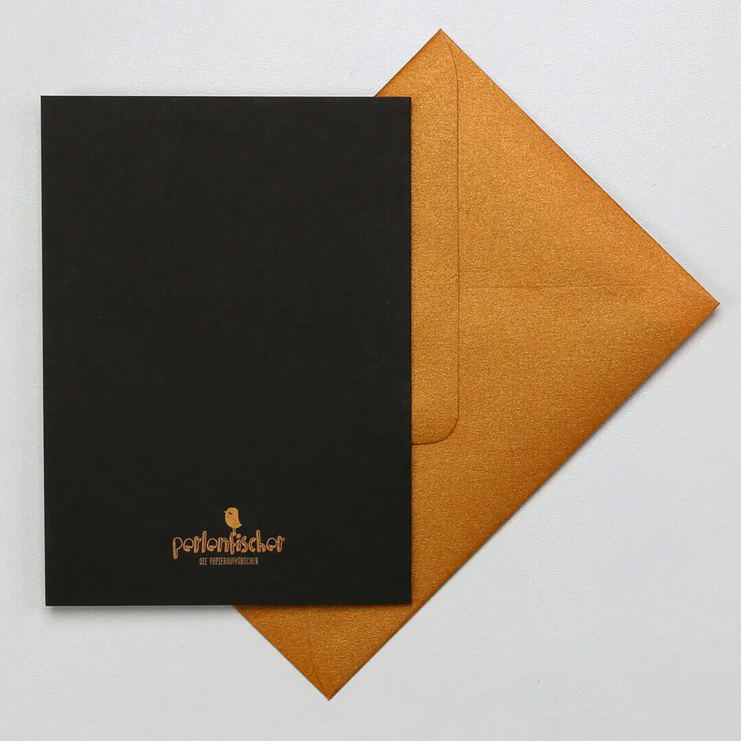 Card | Black & Gold Feather Fine
