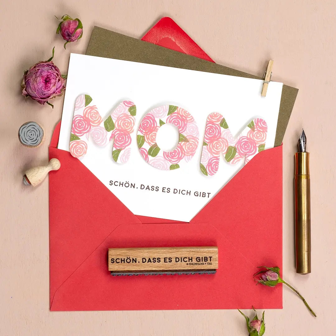 Textstempel sprüche stempel schöne Grußkarten stempeln Stempel schön dass es dich gibt grusskarte muttertag 