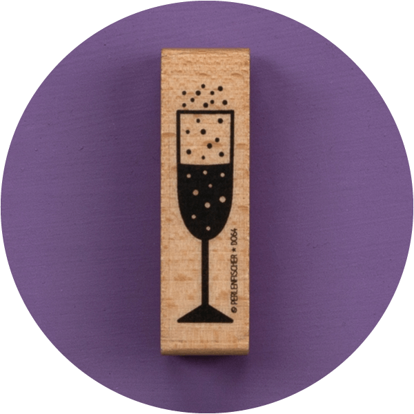 design stempel motivstempel stempel silvester stempel sektglas holzstempel