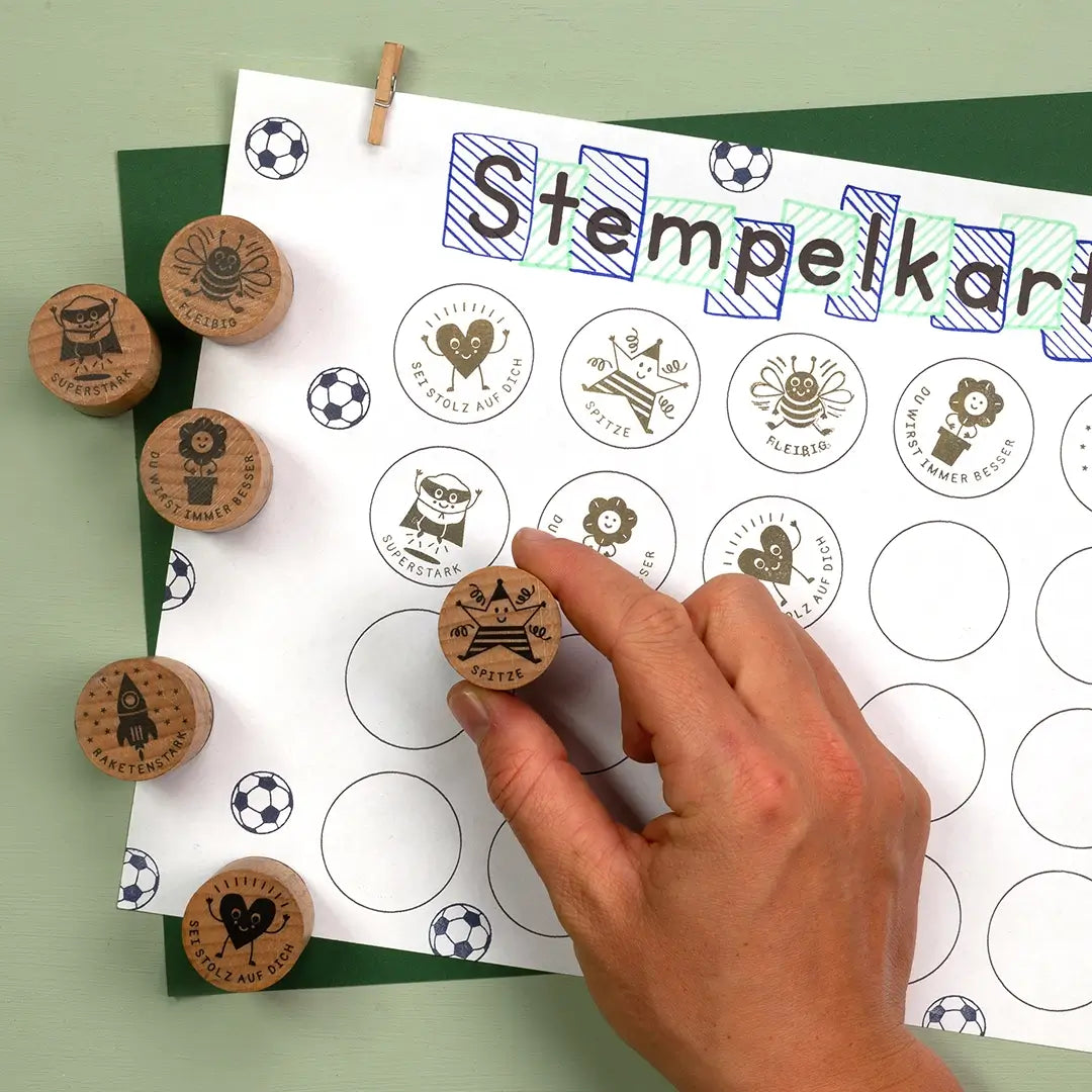 stempel kinder stempelkarte kinder schulstempel lehrerstempel stempel fussball
