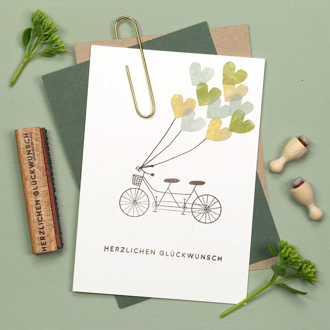 stempel hochzeit glückwunsch karte stempeln stempel herzlichen Glückwunsch stempel fahrrad