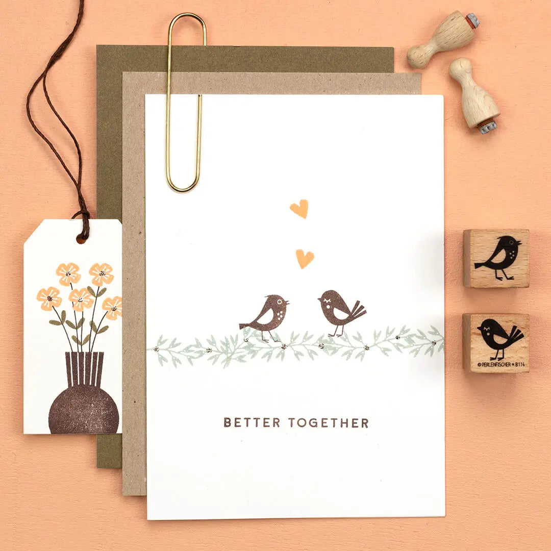 Stempel Tiere Stempel Vögelchen mit Bäckchen Stempel Vögelchen mit Häubchen Vogel Stempel 