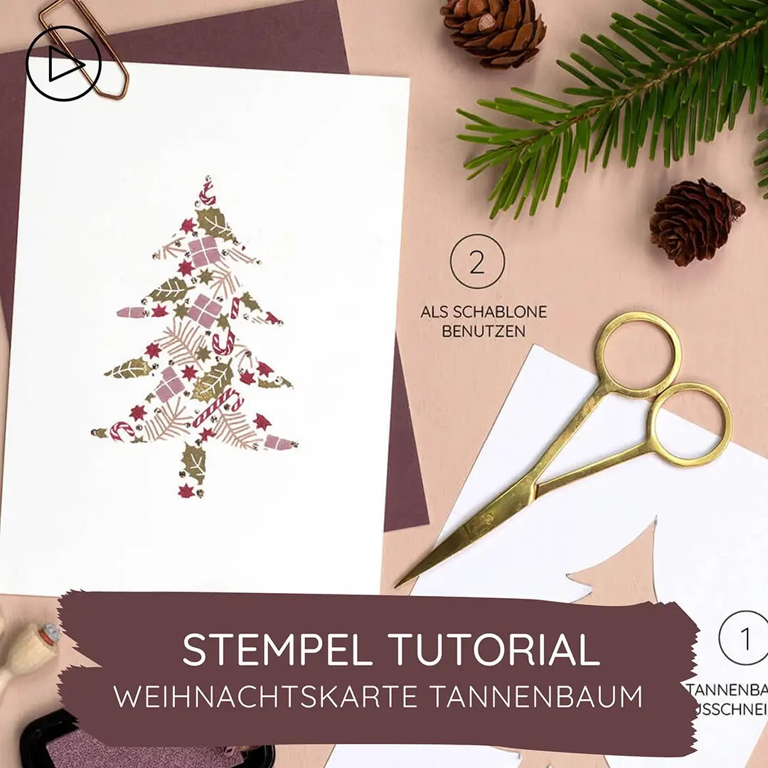 Stempel Weihnachten Weihnachtskarte stempeln Stempel Tannenbaum Stempel Geschenk