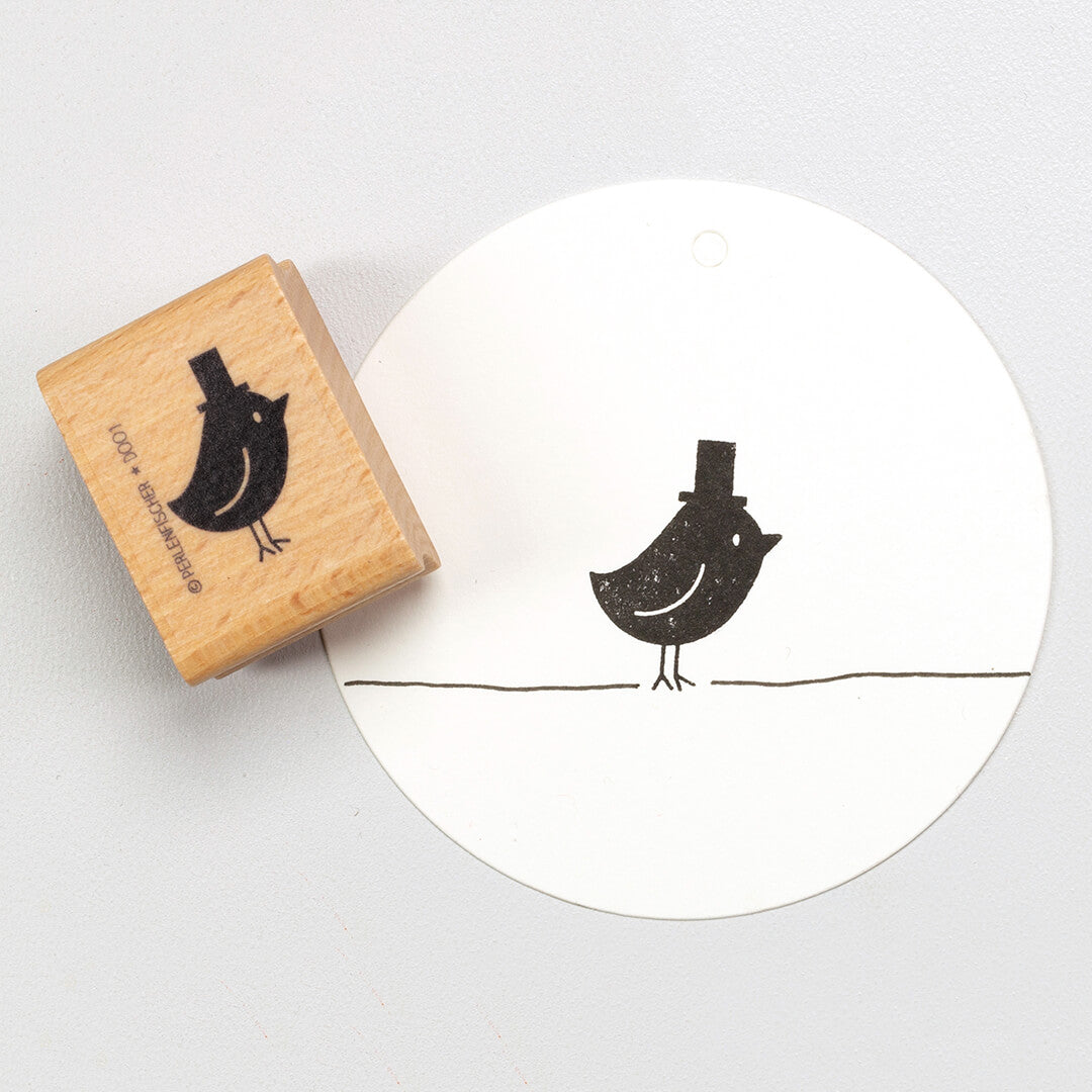Stamp | Bird with hat 